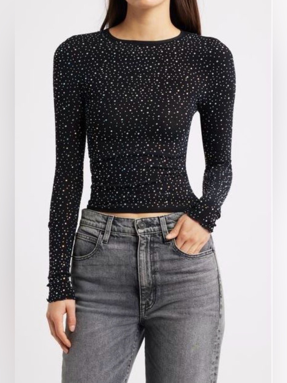 FREE PEOPLE Night Sky Long Sleeve TOP - Picture 4 of 15